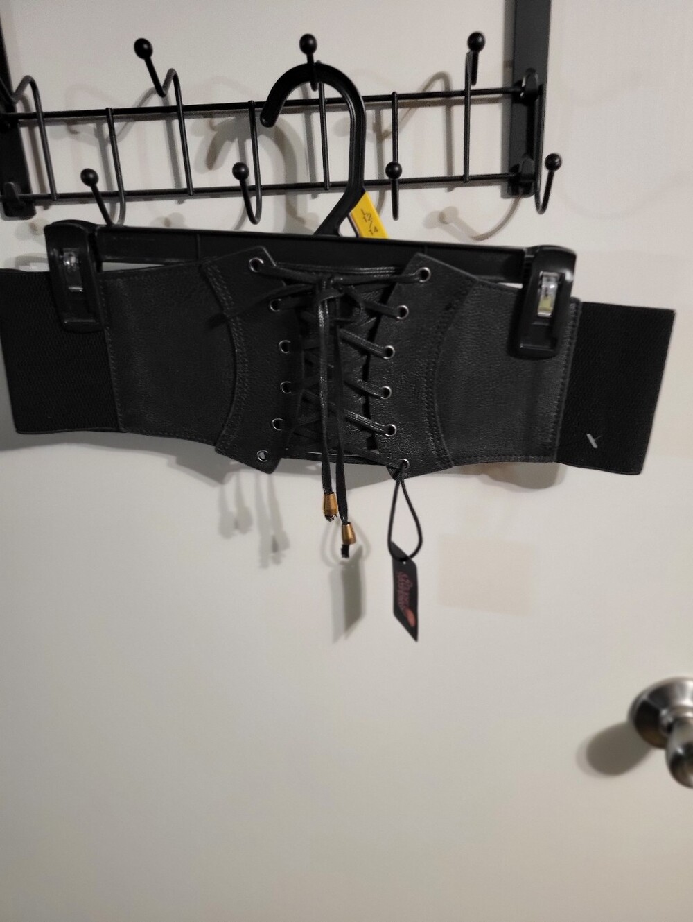 Black Lace-Up Elastic Corset Waist Belt -  Women Accessories